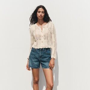 ZARA HIGH-WAISTED MOM FIT SHORTS - NWOT